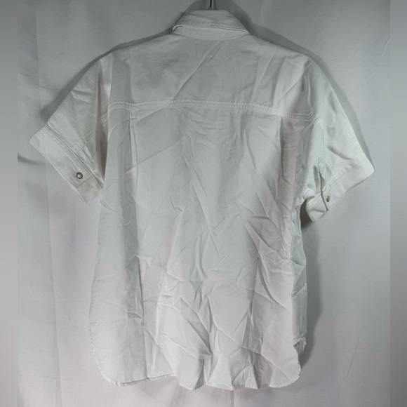 Madewell Women’s Denim Short-Sleeve Shirt In Pure White S - Picture 6 of 15